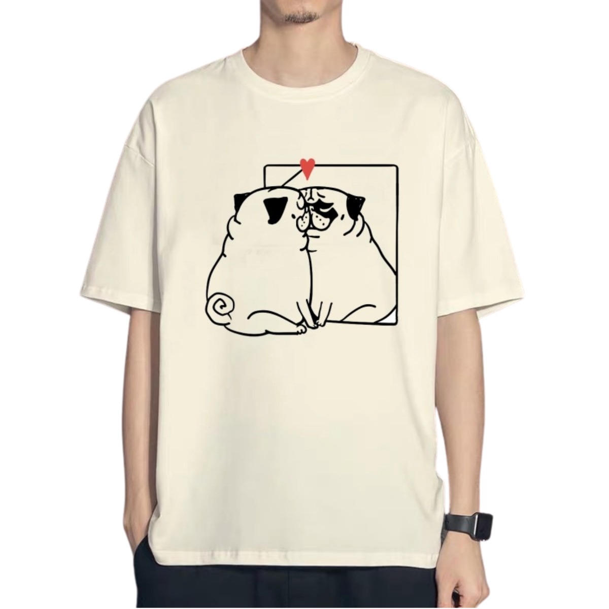 T-shirt -mirror- t160 | Pug shower - パグシャワー パグ雑貨専門店