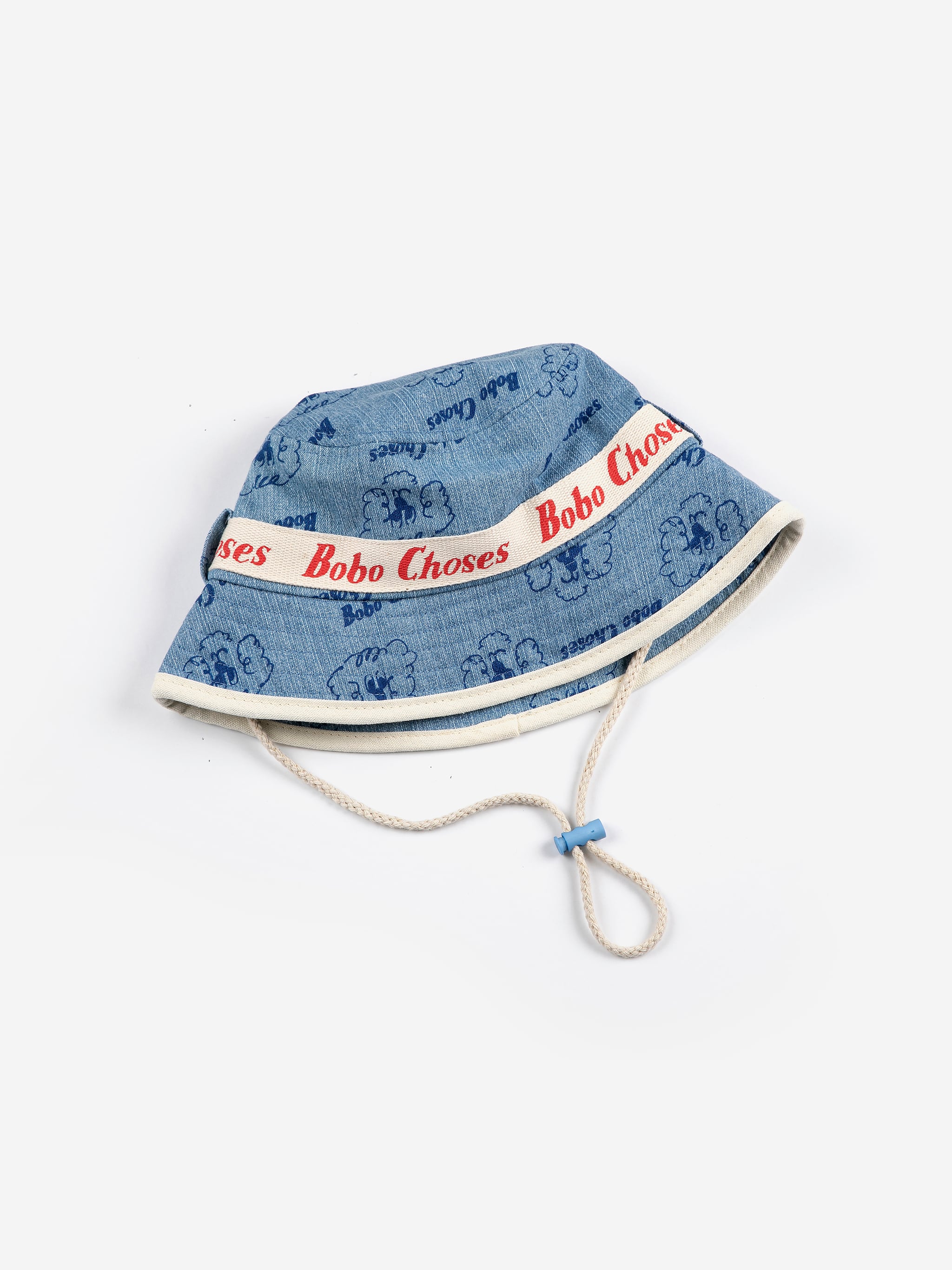 【26SS】bobochoses(ボボショセーズ)Pikles The Dog all over bucket hat(48cm/50cm)帽子 ハット デニム ピクルス