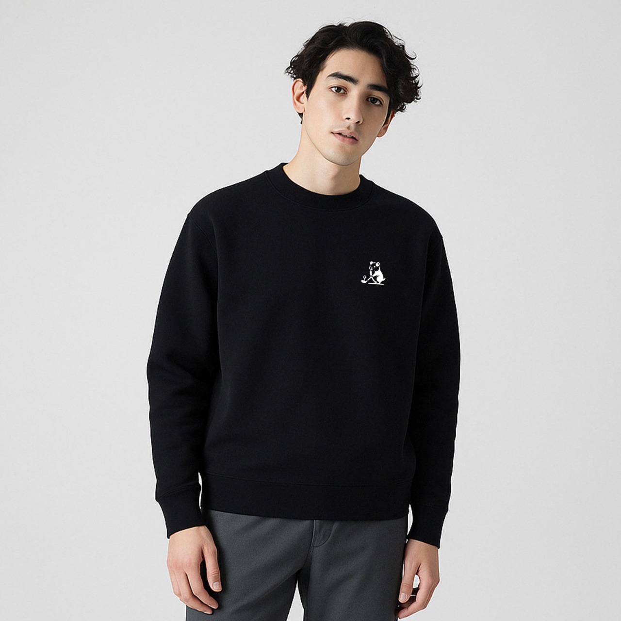 WOOL LINING SWEATSHIRT/BK
