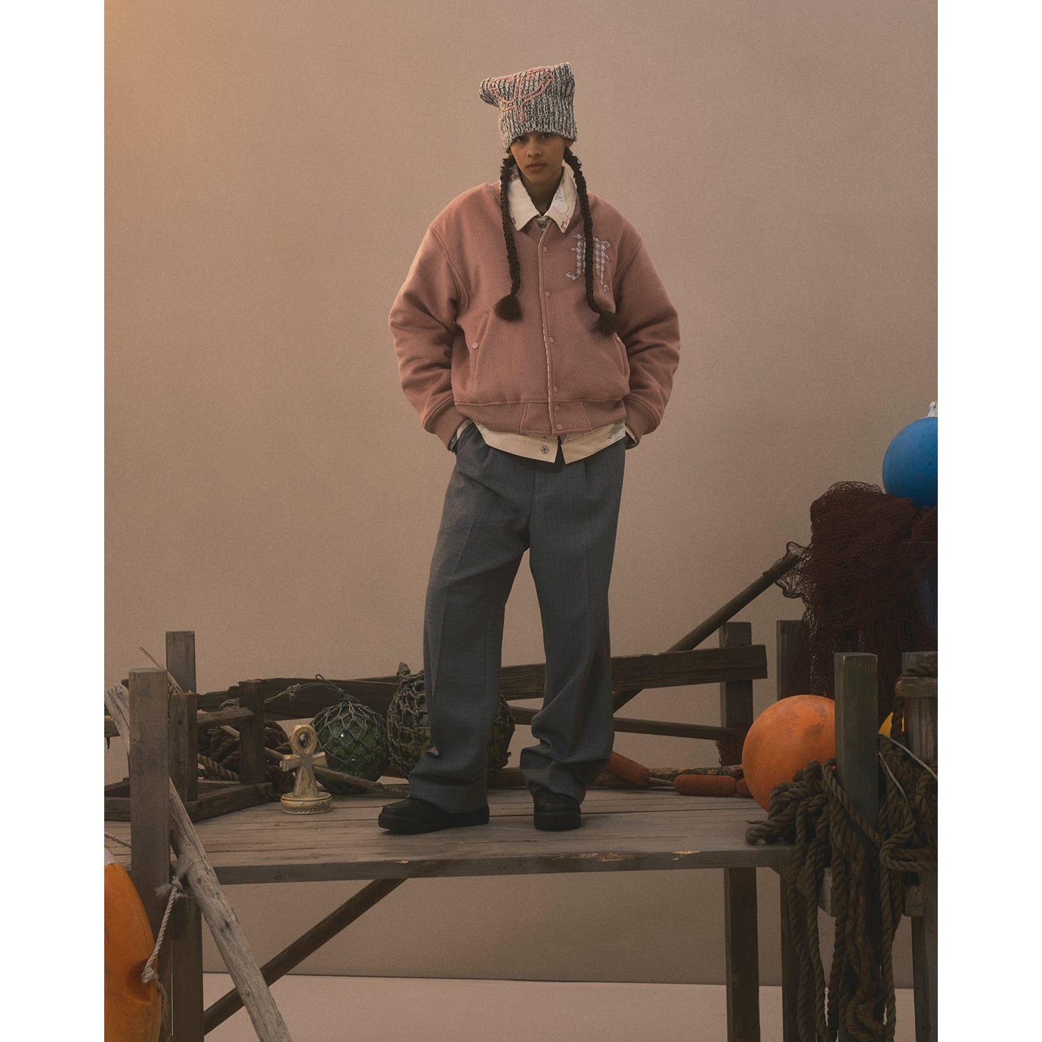 ジャケット・アウター FAF Fake As Flowers Stadium Jacket FAF (FAKE AS FLOWERS) / フェイク アズ フラワーズ LOGO TEAM