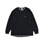 P Long T-shirts :ブラック/グレー