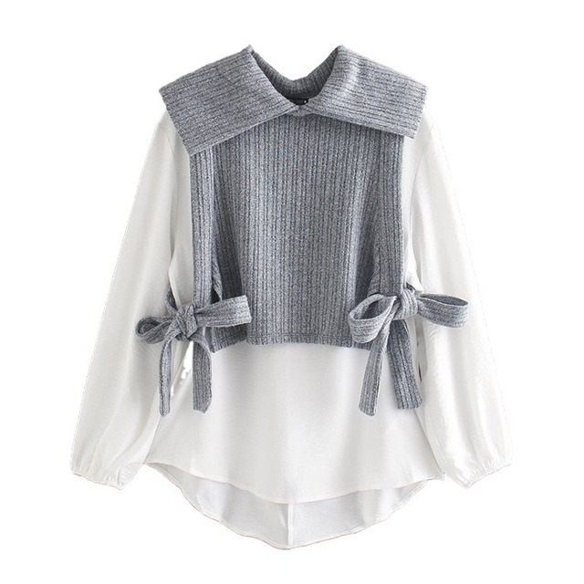 Big lapel two-piece shirt