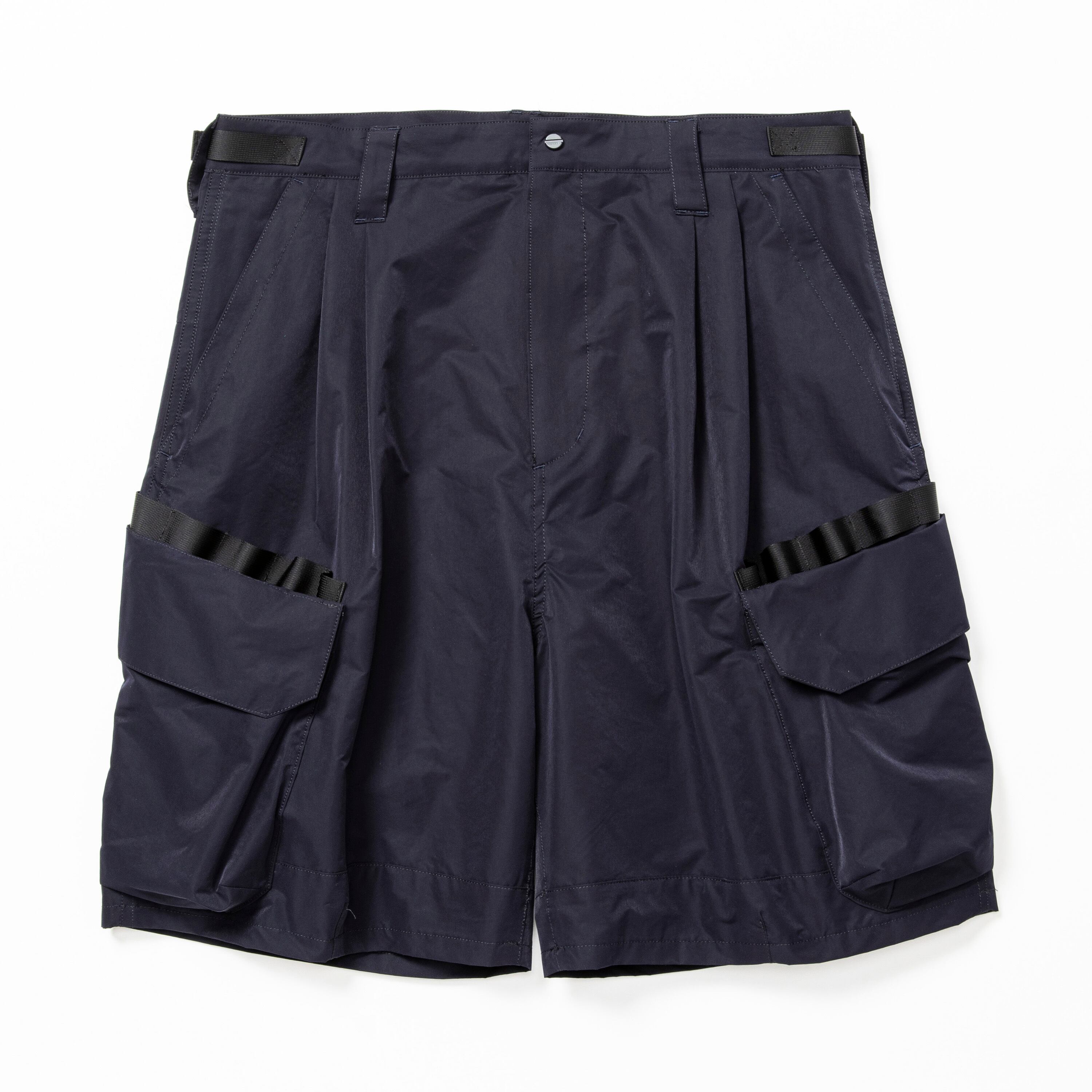 meanswhile CRISP NYLON LUGGAGE CARGO SHORTS NAVY | 1F Store