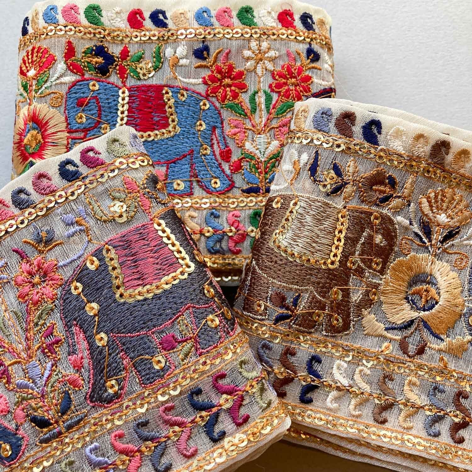 再入荷〉象のインド刺繍リボン（1mカット） | Dua-アクセサリーパーツ