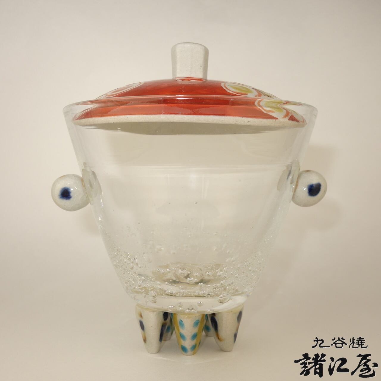諸江屋オリジナル 北山裕作 ガラスde香炉 色絵花文 | 九谷焼と和食器の