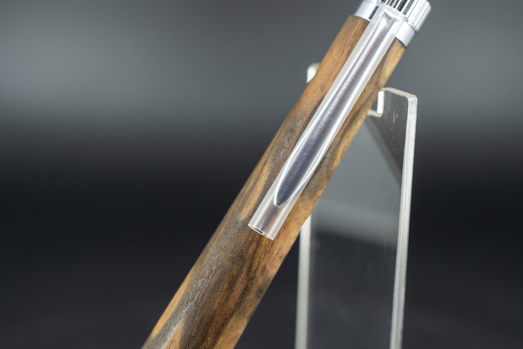 【魅惑の黒い紋様】黒柿 孔雀杢 特上 silver BP