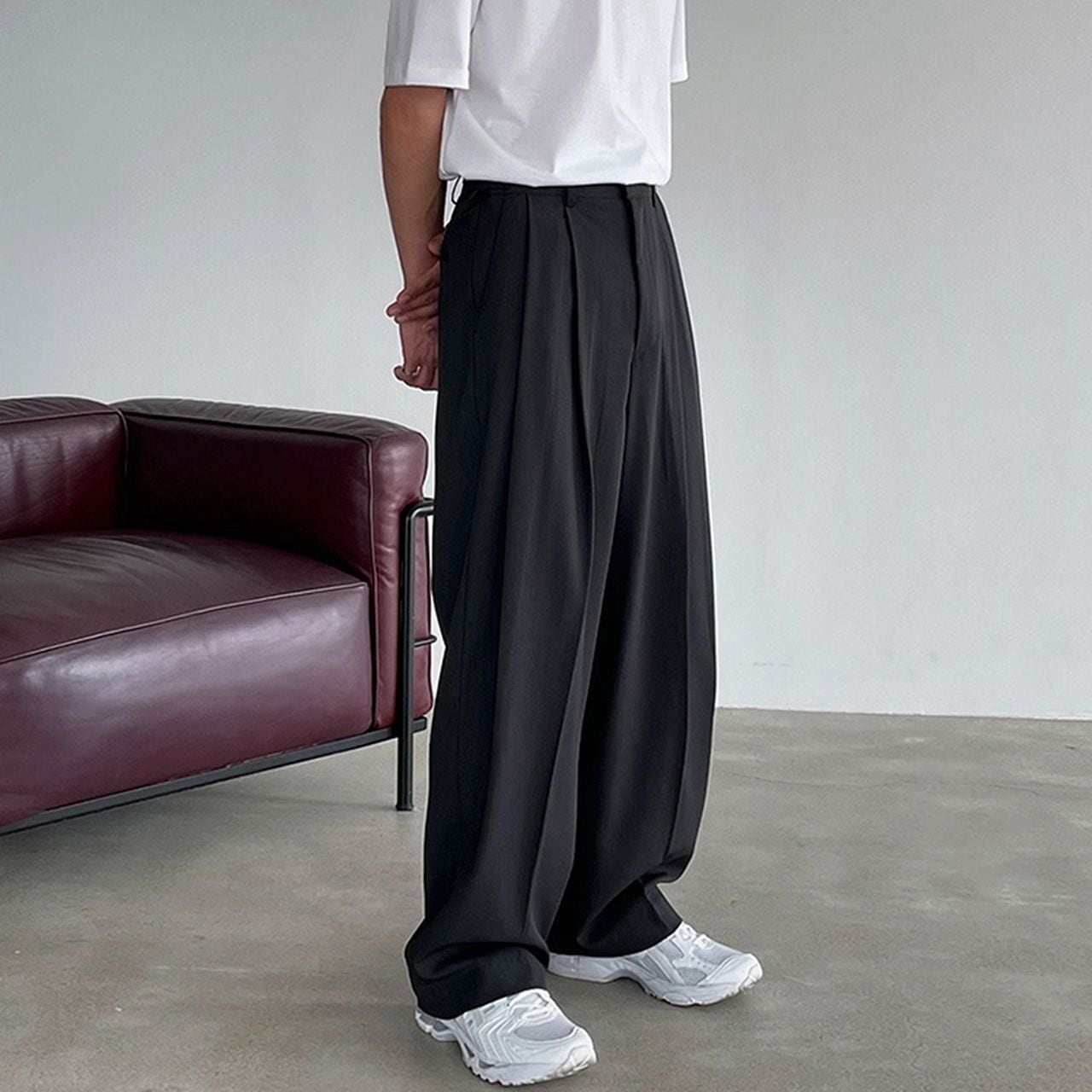 Casual loose fit wide leg pants(MT1379)