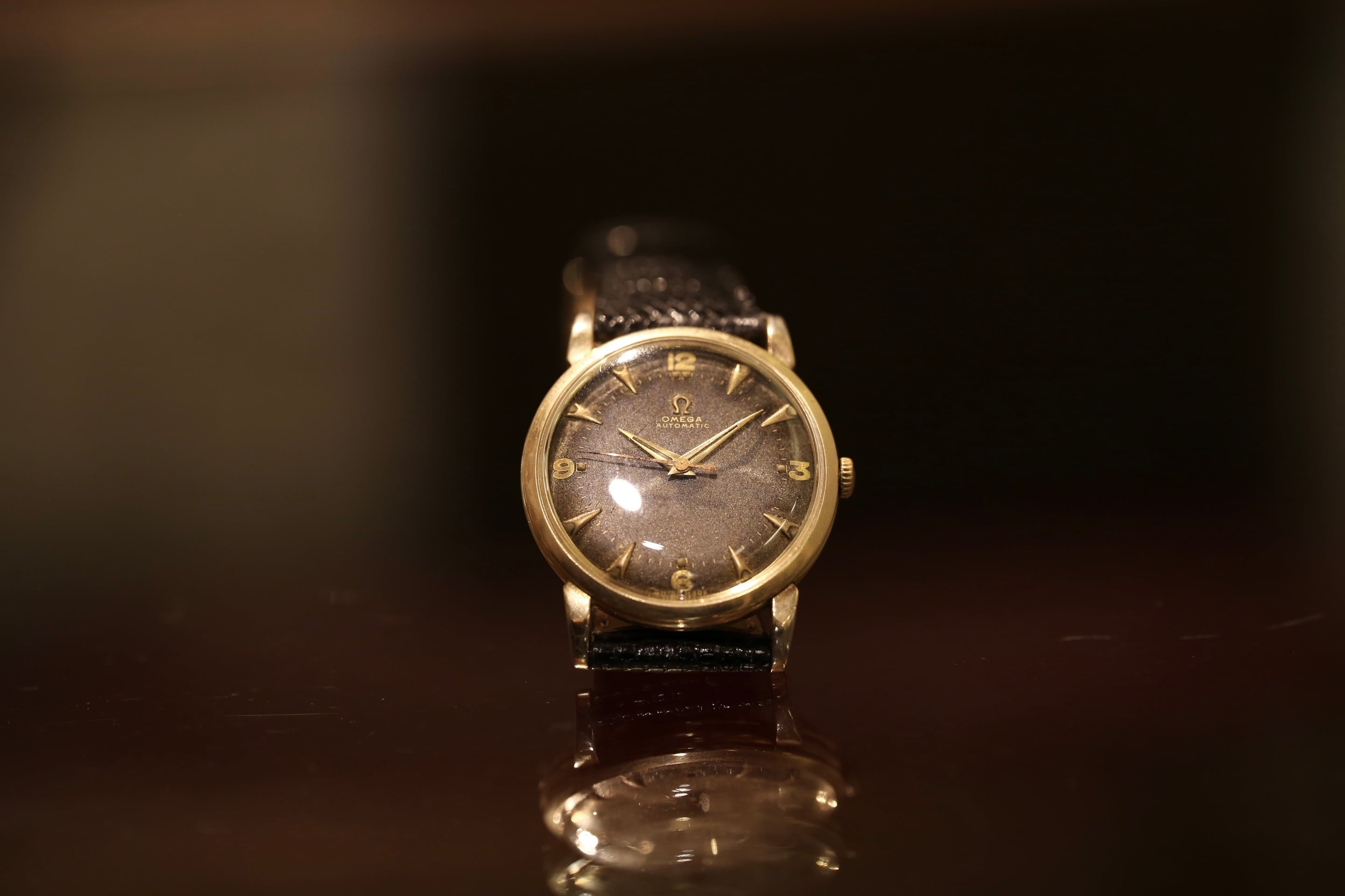 OMEGA】 1950's オメガ ノンネーム オリジナルブラックミラー ギルト