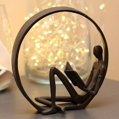 ブックエンド 読書用置物 メタリック 美しい装飾 アート 彫刻 コレクターフィギュア