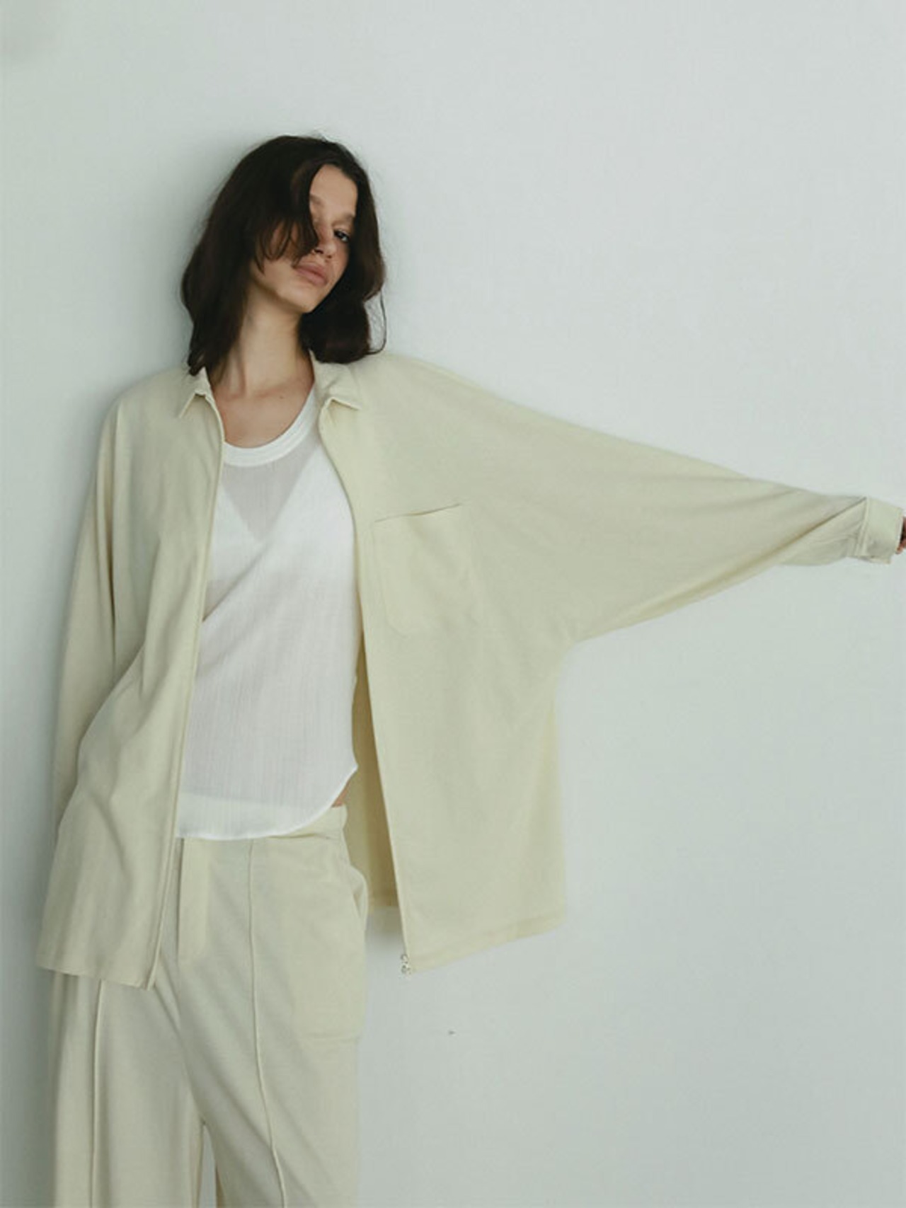 ETRE TOKYO フロントファスナーカットシャツ