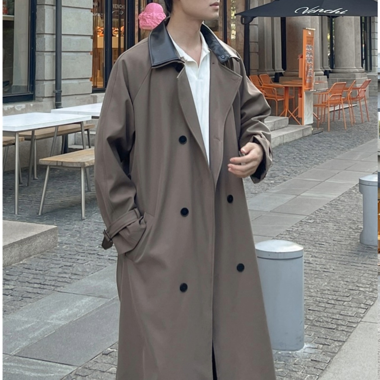 Contrast Collar Double Breasted Coat　TB2561・画像10