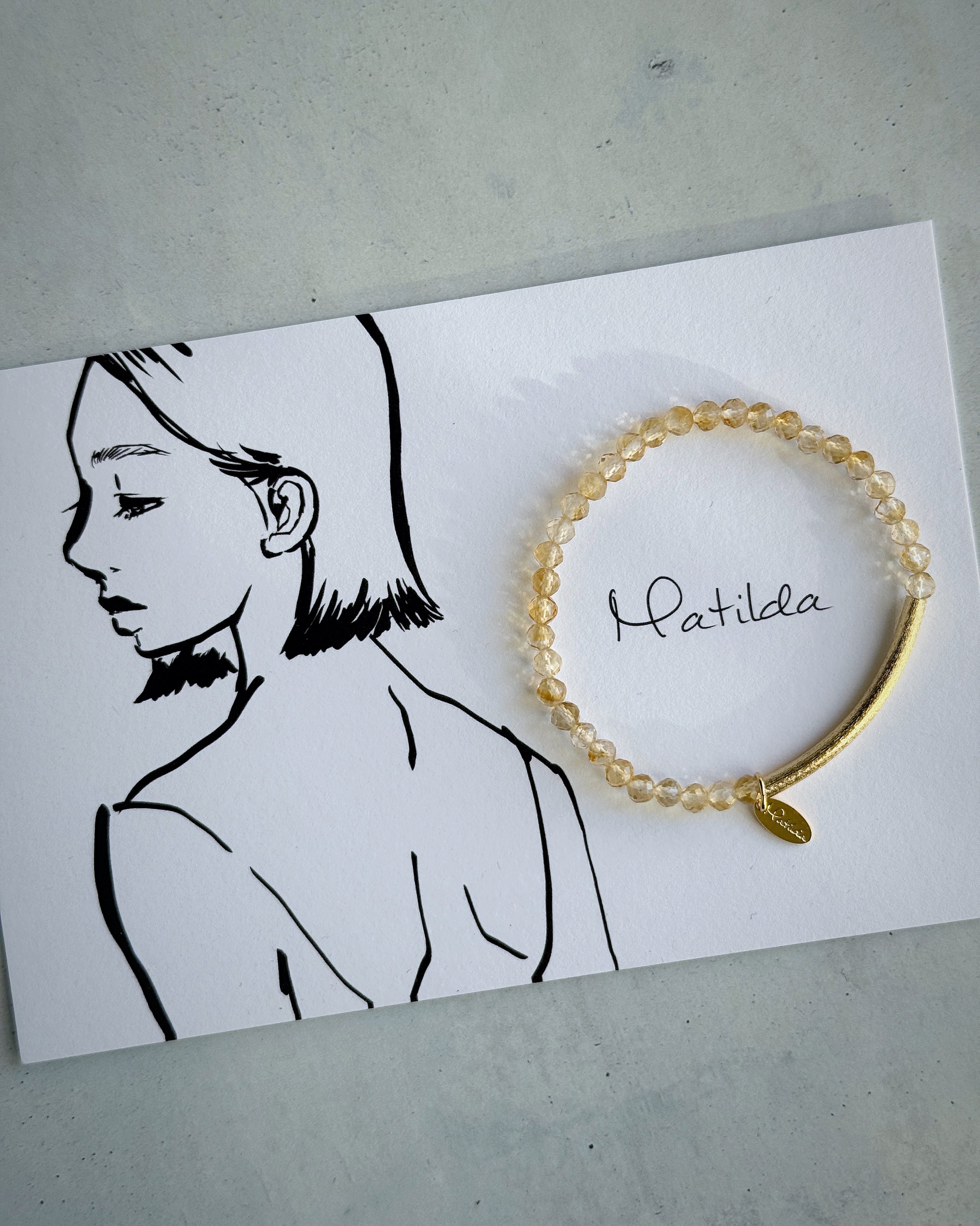 【再販】Tube & stone bracelet(シトリン)