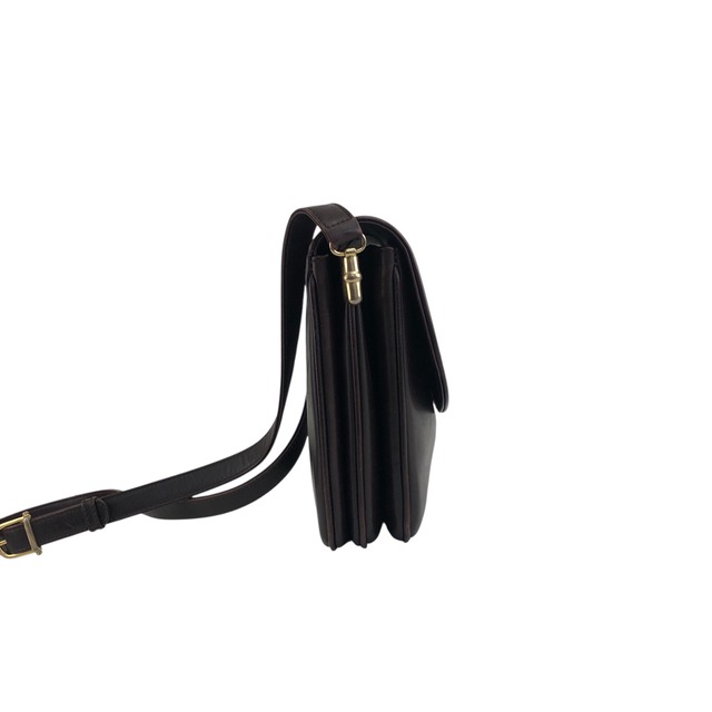 CELINE セリーヌ ショルダーバッグ ブラウン ロゴ レザー vintage ヴィンテージ オールド wj4pws