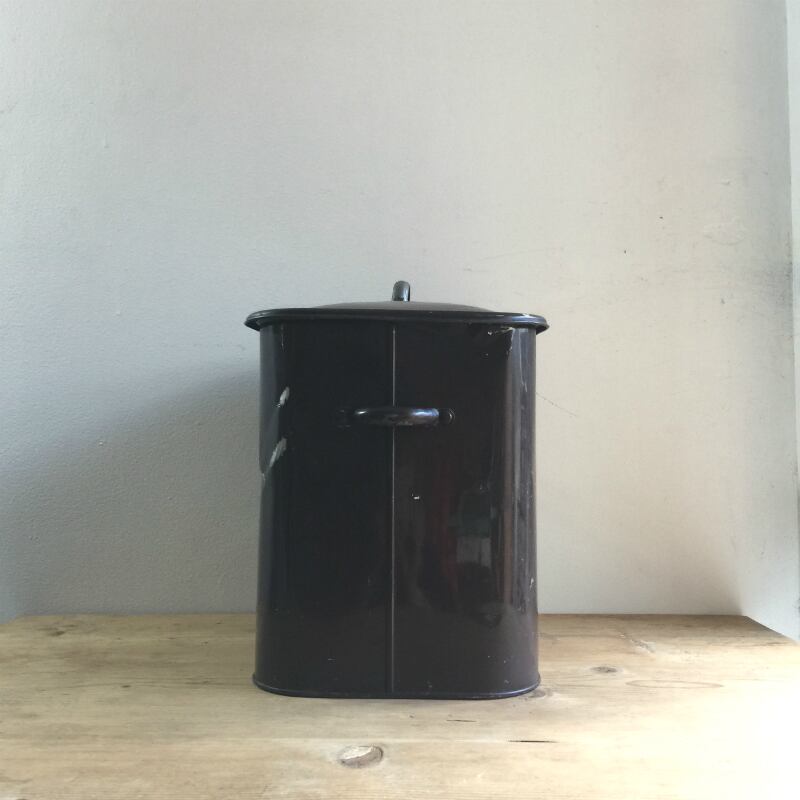 アンティークBREAD缶 花文字が可愛いホーローフラワー缶 イギリスアンティーク