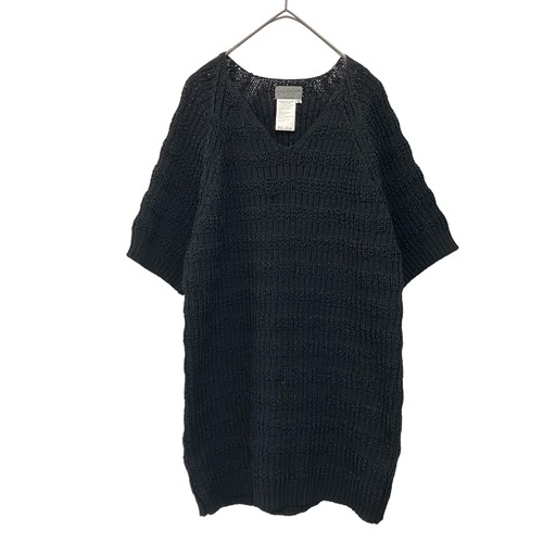 『98SS VINTAGE Yohji Yamamoto POUR HOMME polyester waffle knit big silhouette over size stretch tops』USED 古着 ヴィンテージ ヨウジ ヤマモト プール オム ポリエステル ワッフル ニット ビッグ シルエット オーバー サイズ ストレッチ トップス