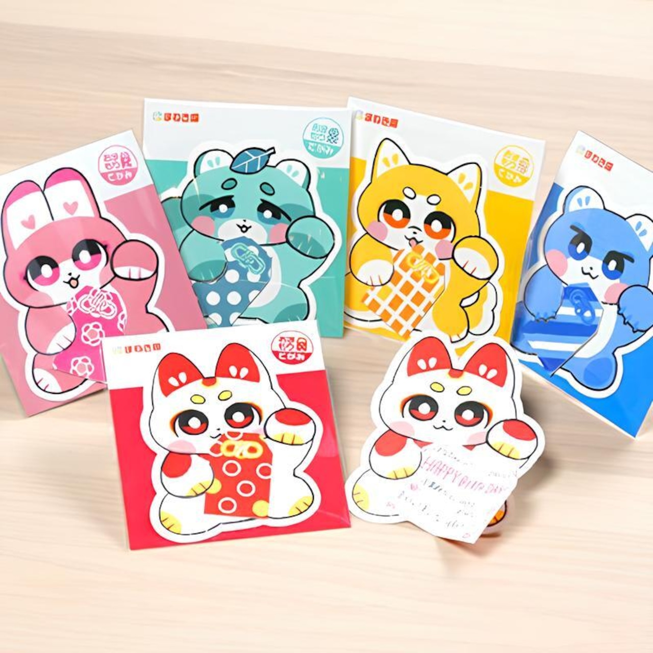 いろいろまねき隊　おまもりてがみ まねきレッド