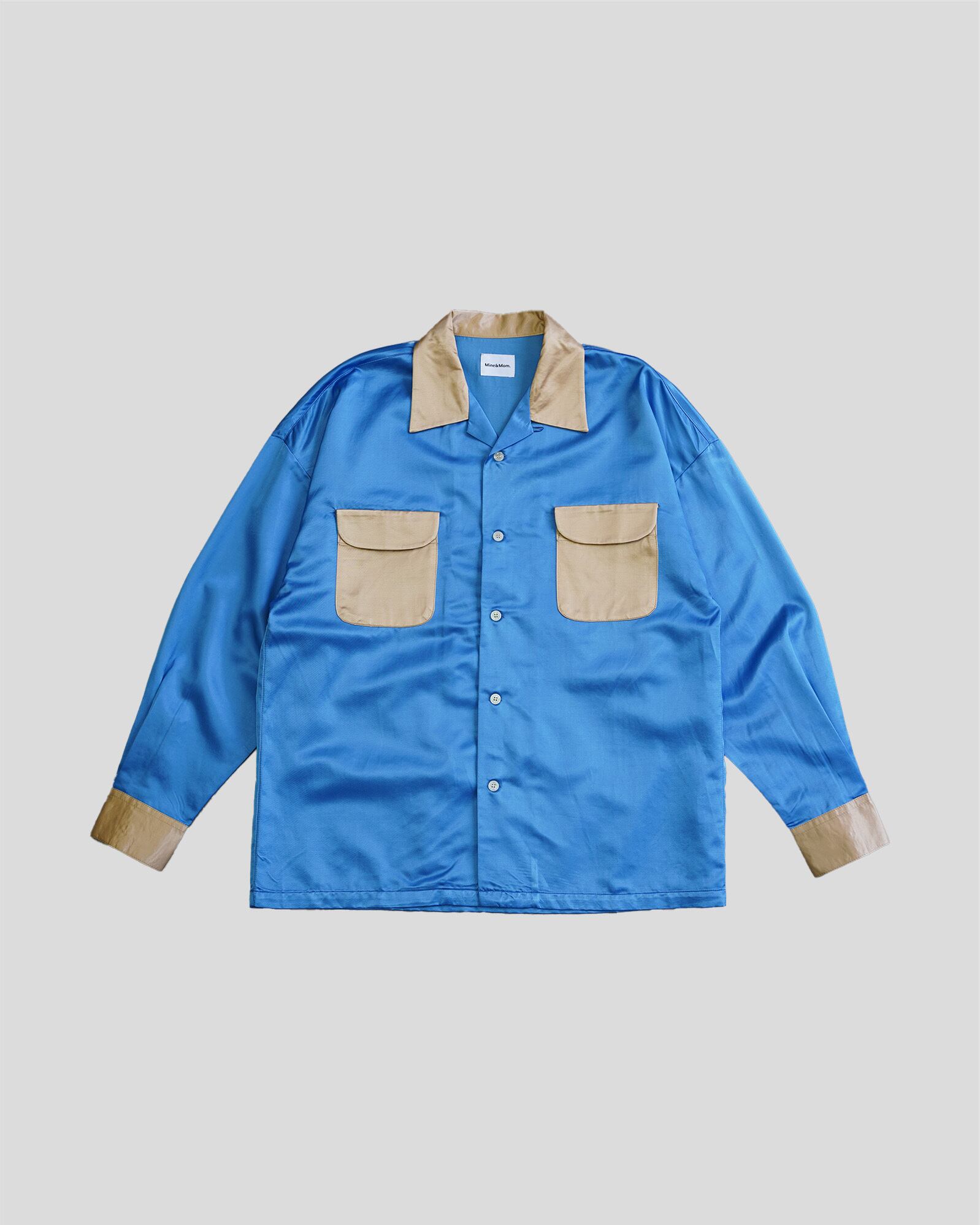 MM 2TONE BOWLING SHIRTS SAX×GOLD