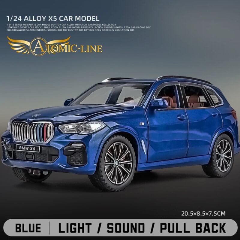 BMW X5 xDrive ミニカー1/24 全4色 ライト点灯 エンジンサウンド 合金