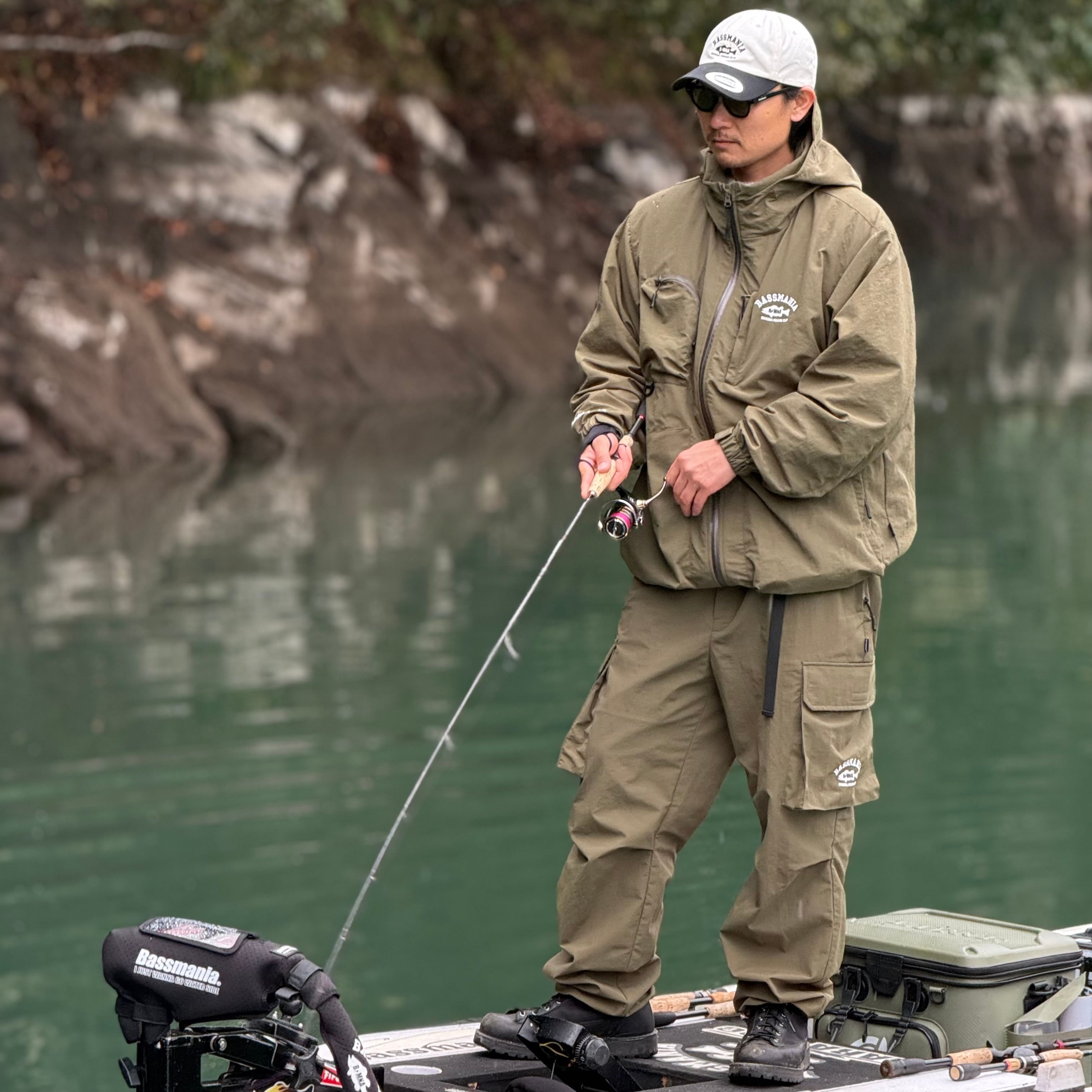 DeepRangebybassmania】2Layer Fishing Gimmick Nylon Jacket［KHAKI