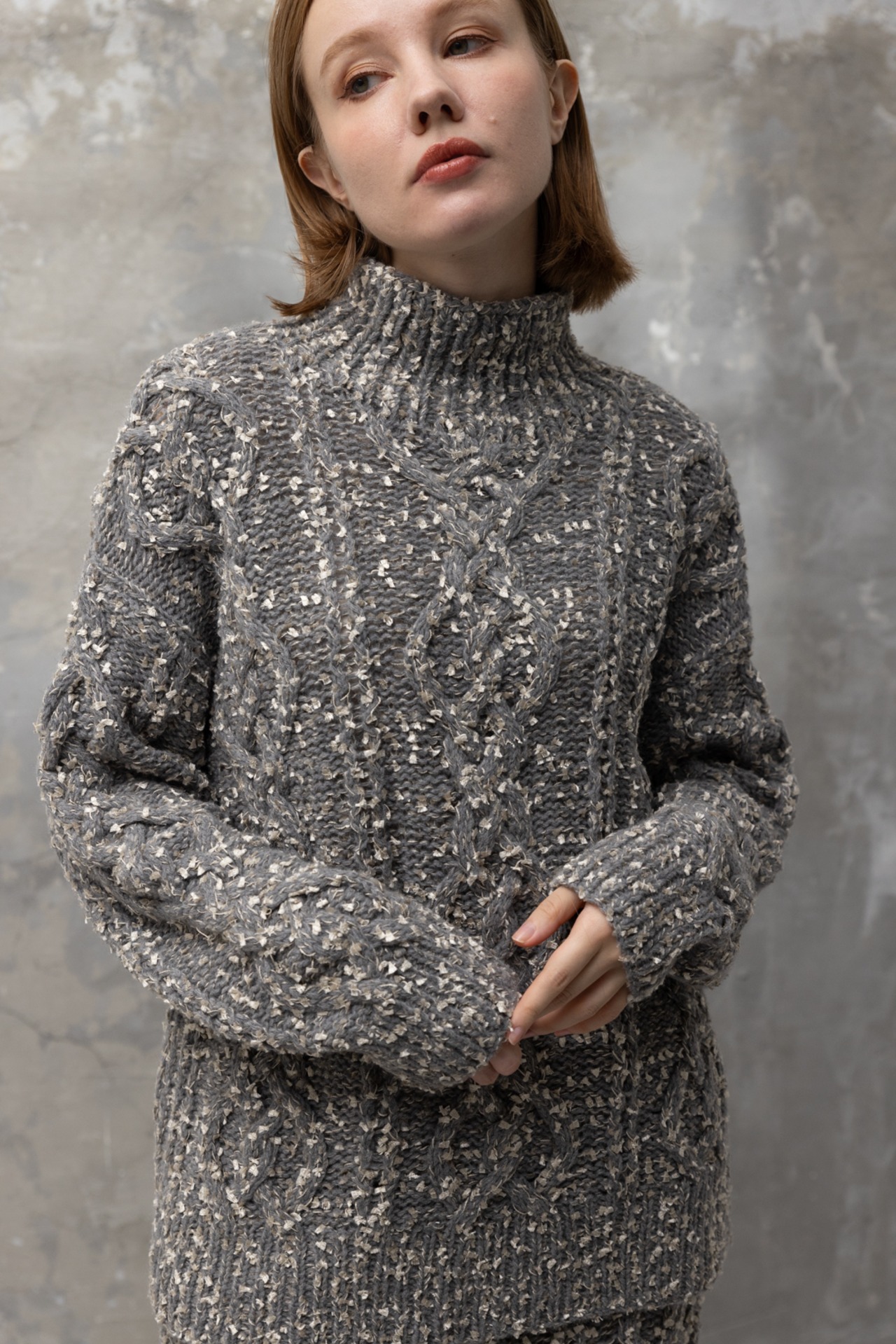 Fancy Ribbon Back Open Aran PO Knit
