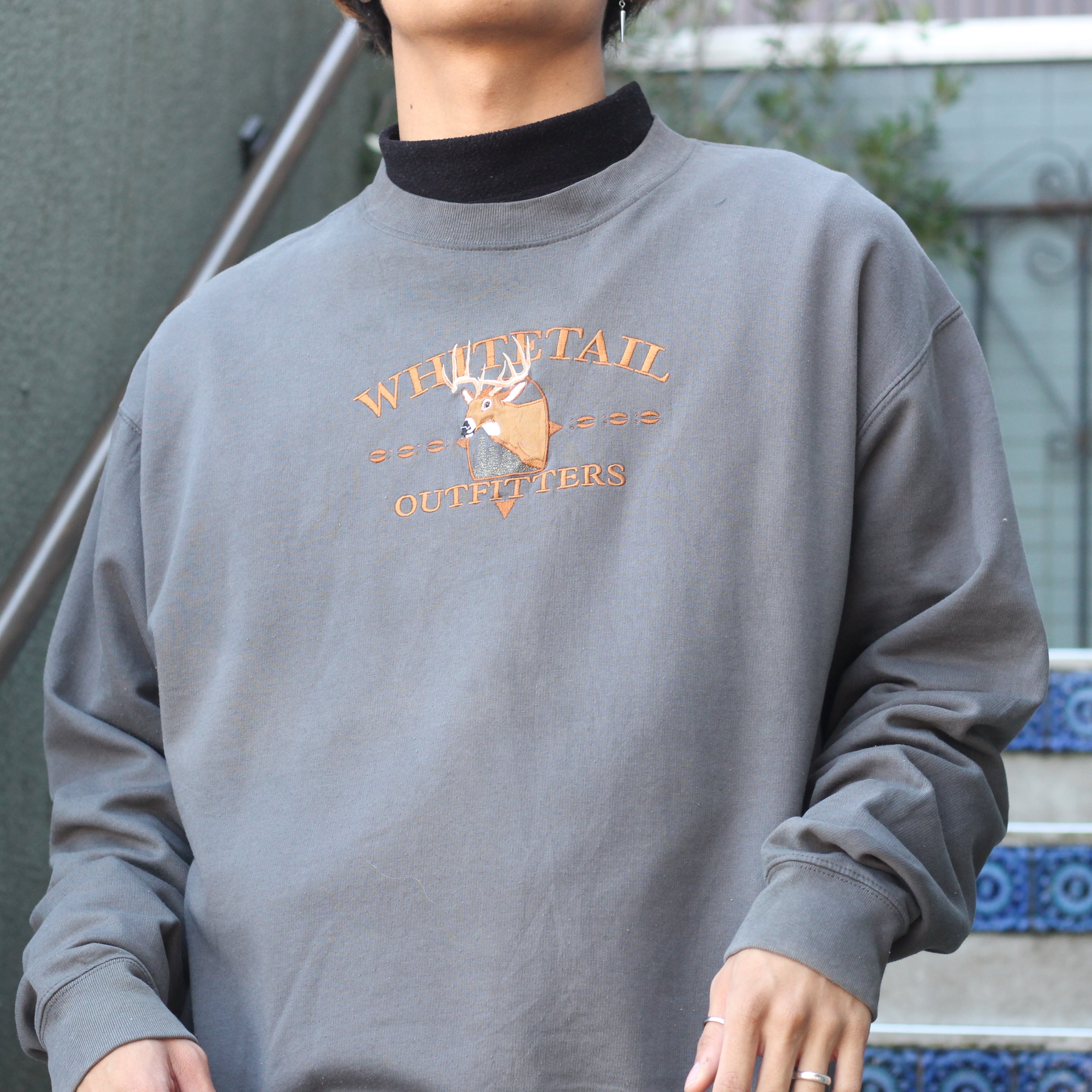 USA VINTAGE M&C sport DEER EMBROIDERY DESIGN SWEAT SHIRT/アメリカ