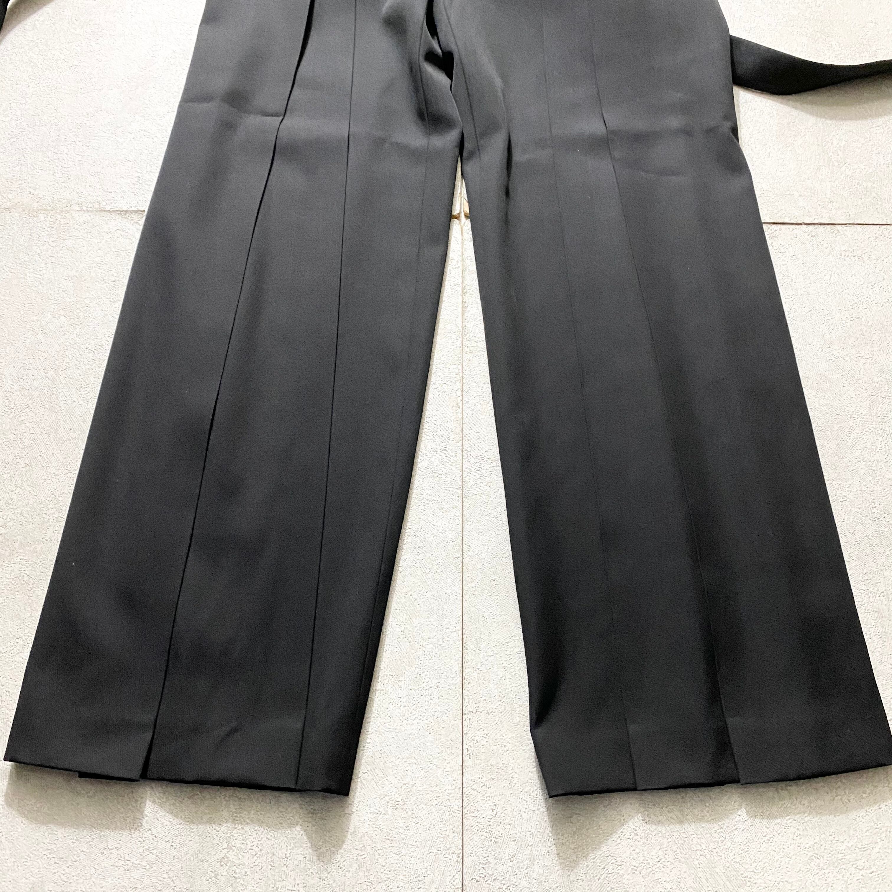 SAINT LAURENT PARIS pleated black “hakama” pants | NOIR ONLINE