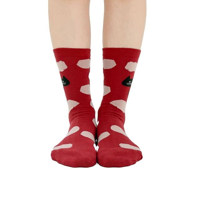 【JIN KITAMURA】北村人 SOCKS DOT POODLE ソックス ドット 黒猫