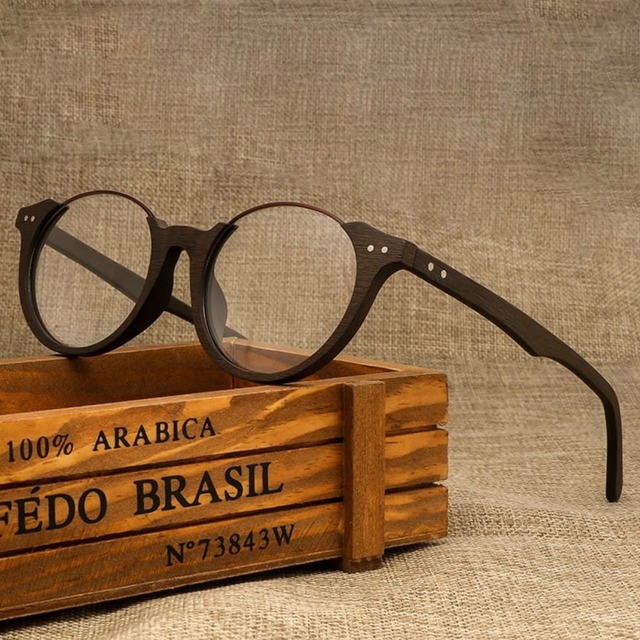 【TR0013】Wood grain glasses - Lower edge（木目の下縁メガネ）
