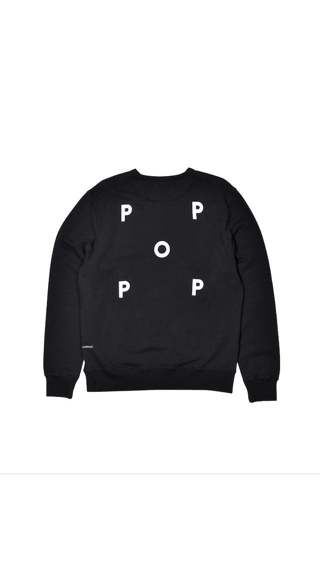 POP TRADING COMPANY -Pop Logo Crewneck Sweat -:BLACK/WHITE