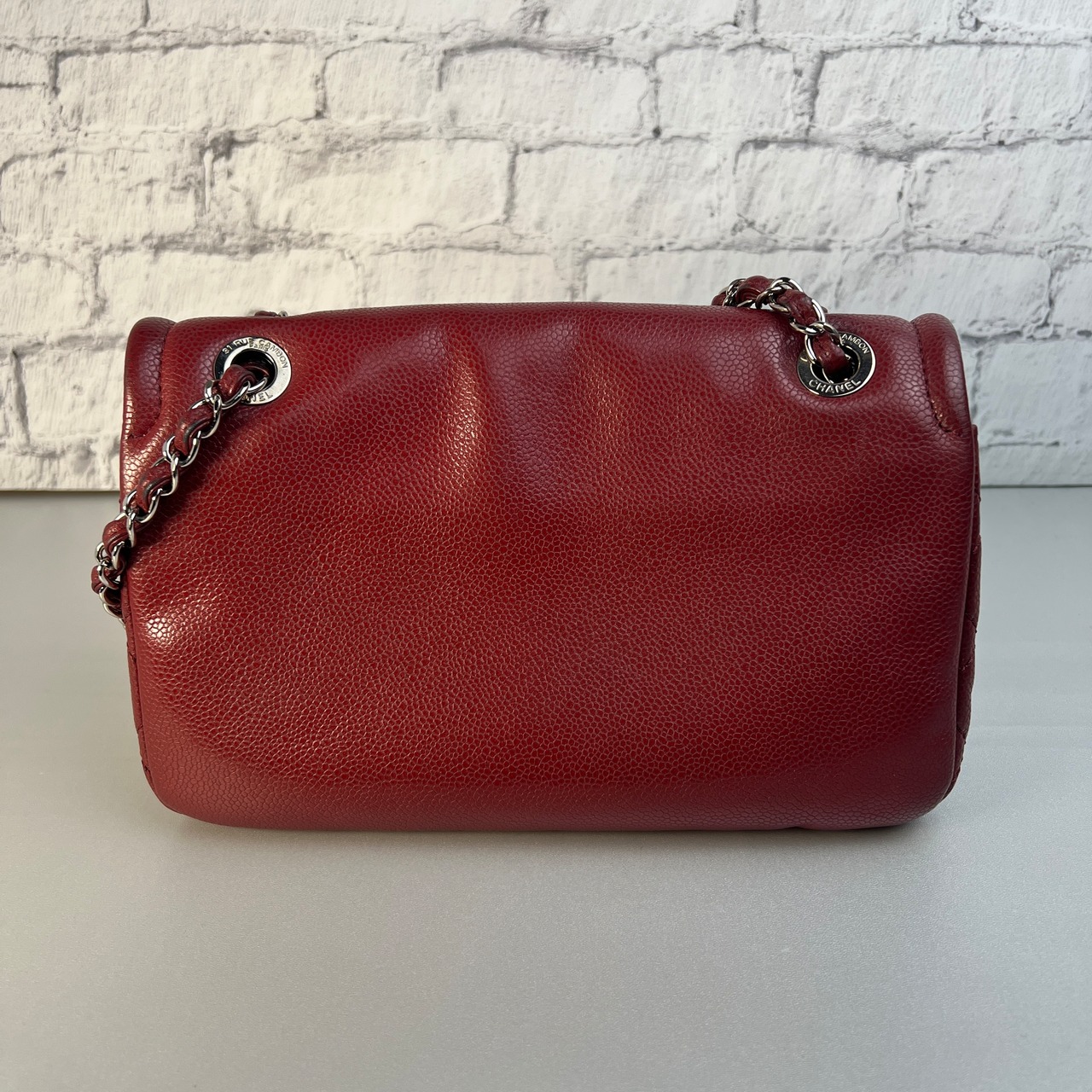 CHANEL シャネル ココマーク キャビアスキン ショルダーバッグ レッド A-10721