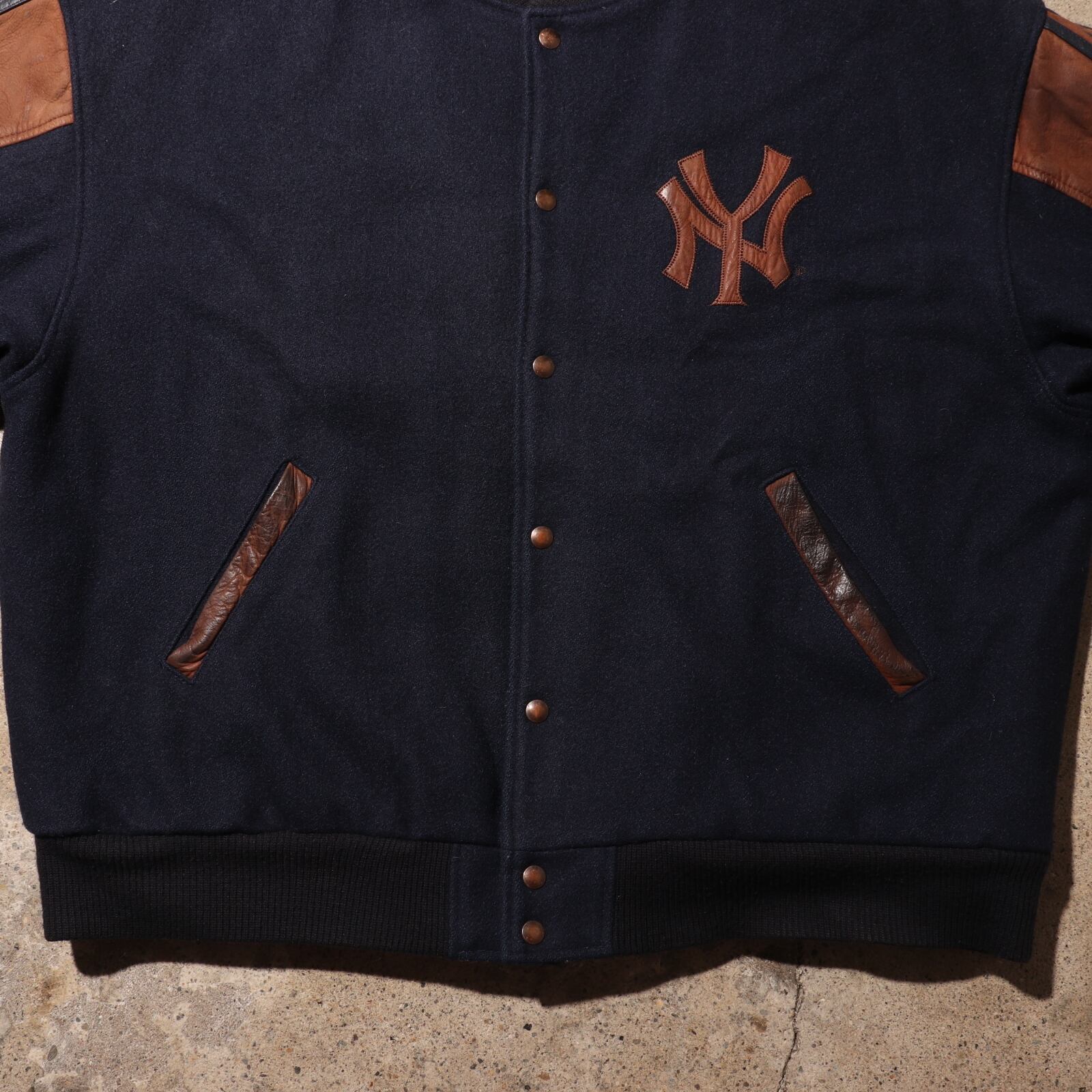 XL Adidas Yankees 刺繍 スエードレザー スタジャン ヤンキース 