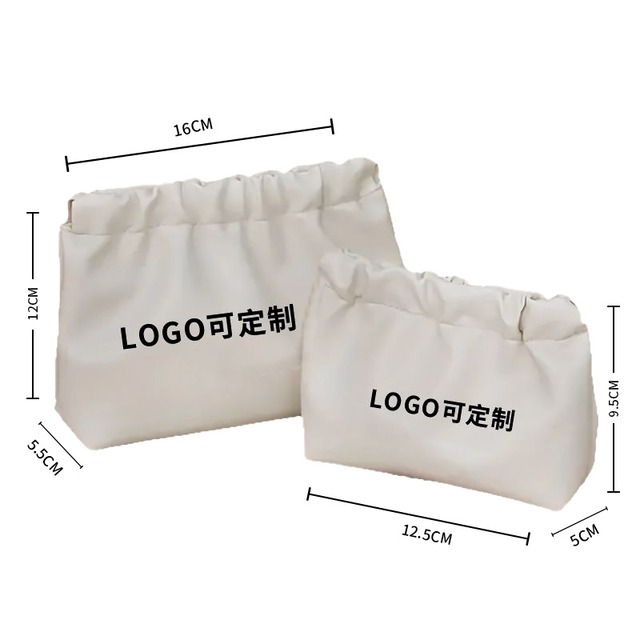 自動閉じるPU革製化粧ポーチ