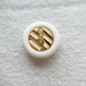 ホワイト エナメルボーダー（ゴールド） 20mm