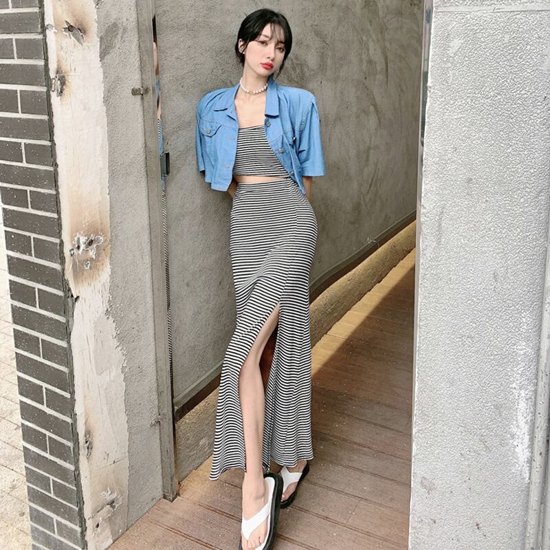 サマースリムウェスト薄手スカート ジャケット 夏物 ハンチェンe42115901717