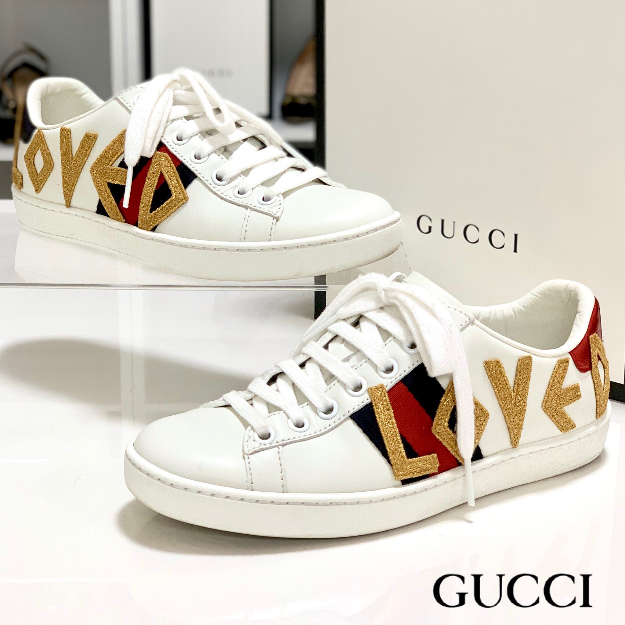 国内外の人気 Gucciグッチスニーカーシルバーラメ花柄37付属品全てあり スニーカー Www Automach Com