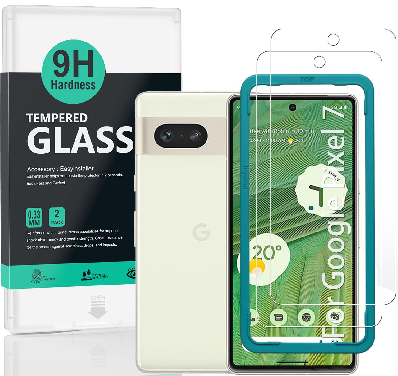 【努力特価】Ibywind 対応 Google Pixel 7 5G ガラスフィルム 2 枚保護フィルム ガイド枠付き すり傷防止耐衝撃硬度 9H強化ガラスフィルム【滑らかな手触り】【気泡ゼロ】【指紋認証対応 超簡単貼り付け】
