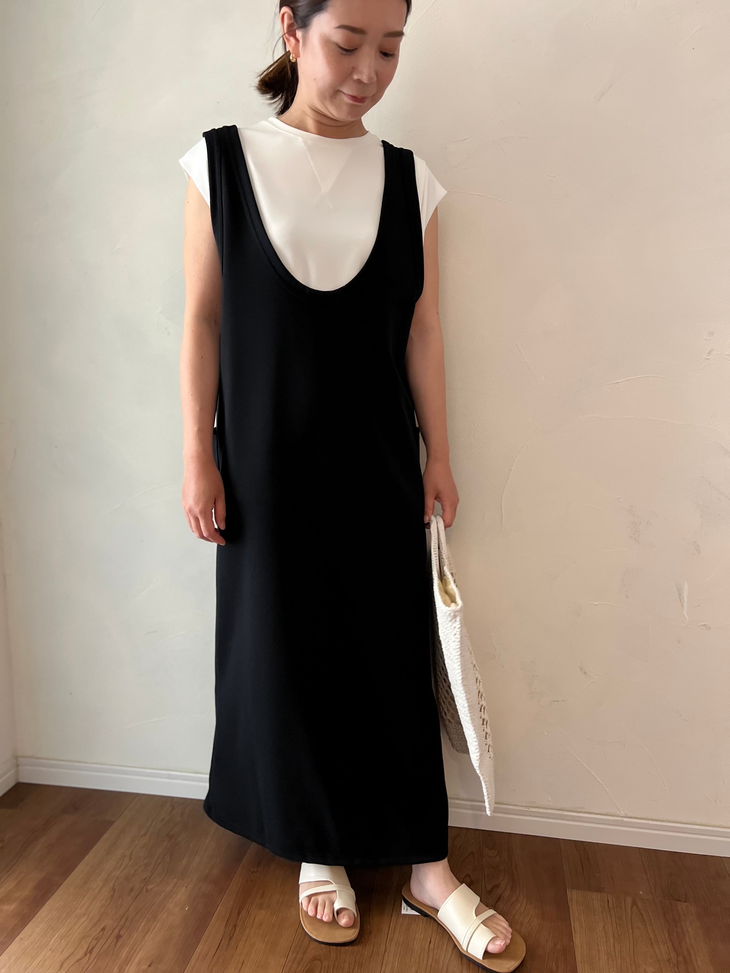 【ma couleur/ヤマトドレス】 ジョーゼットライトジャージＶガゼットタンク J-4762