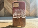 Hibiscus/wood×resin coral sunset wave case(walnut)