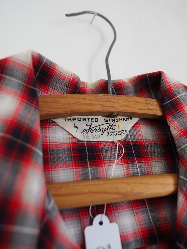 1960’s USA Shadow Check Cotton Open Collar Shirt
