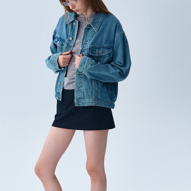 ribbon tie oversized shirt T6225