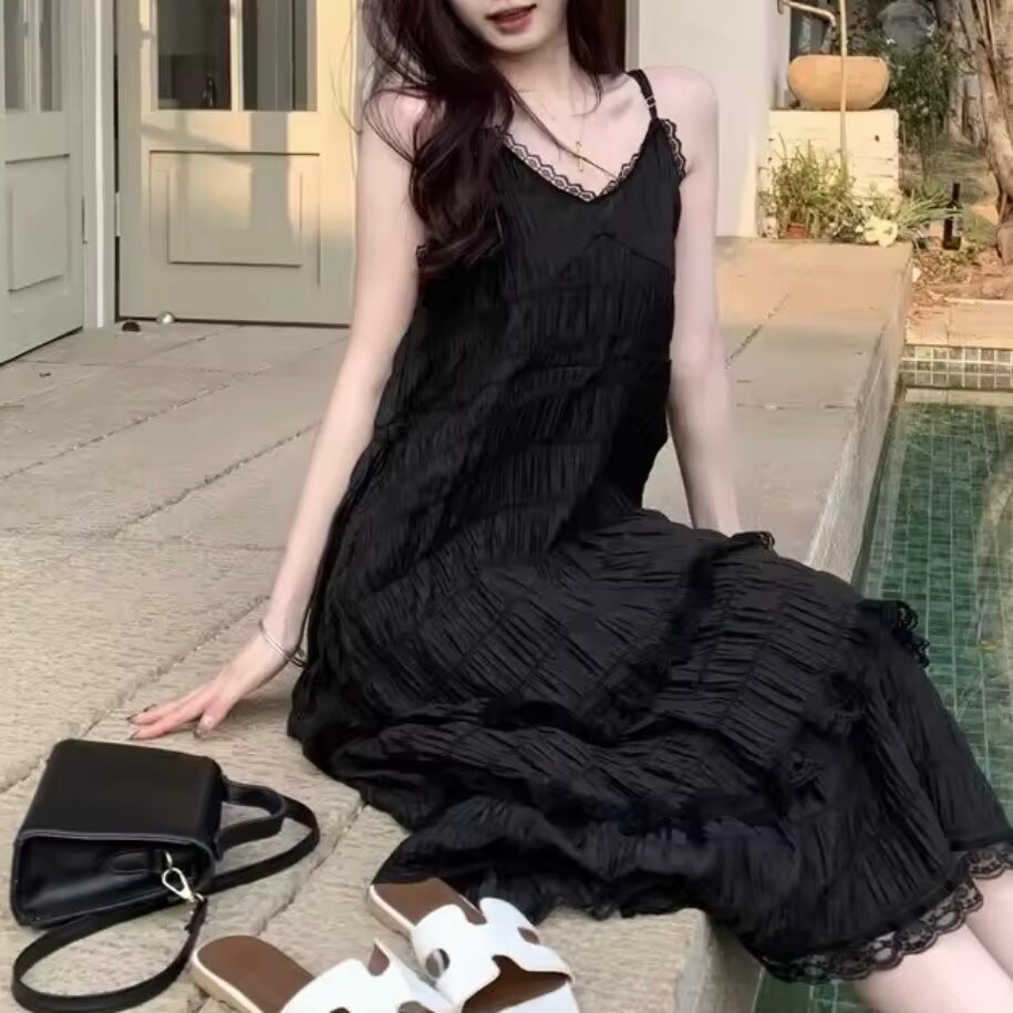 レースティアードキャミソールワンピース