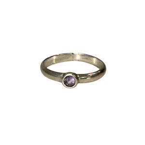 vintage silver amethyst narrow ring