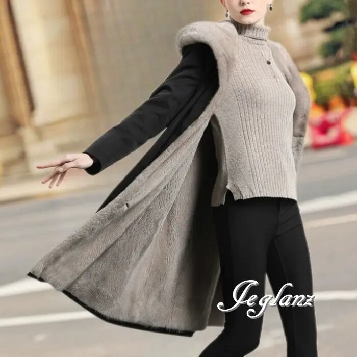 ファー エコファ ミドル コート トリミング フード インナーボア(MB409)φ