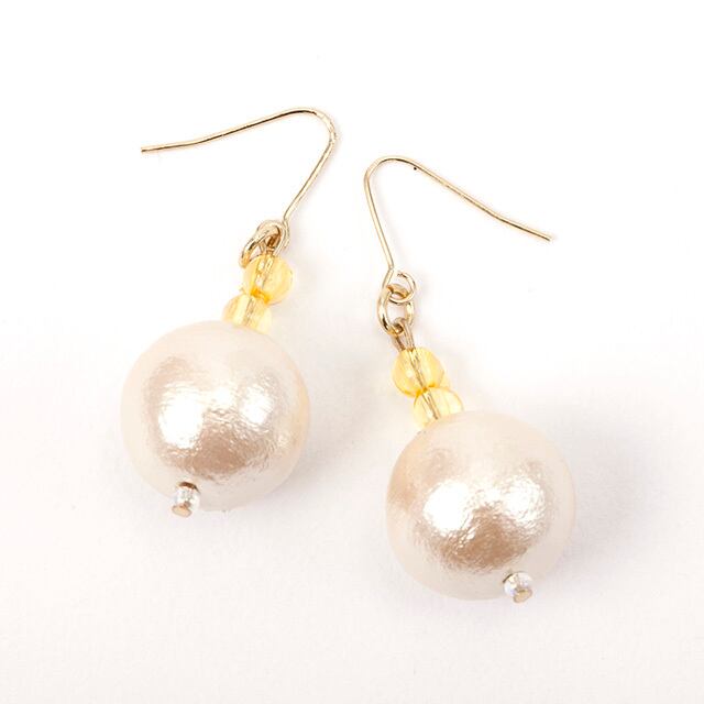 0021:一粒コットンパールピアス