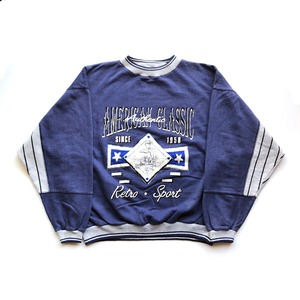 USED TODAY’S NEWS baseball crewneck sweat - indigo blue