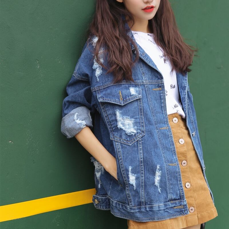 ミディアム丈 長袖 襟付き Gジャン