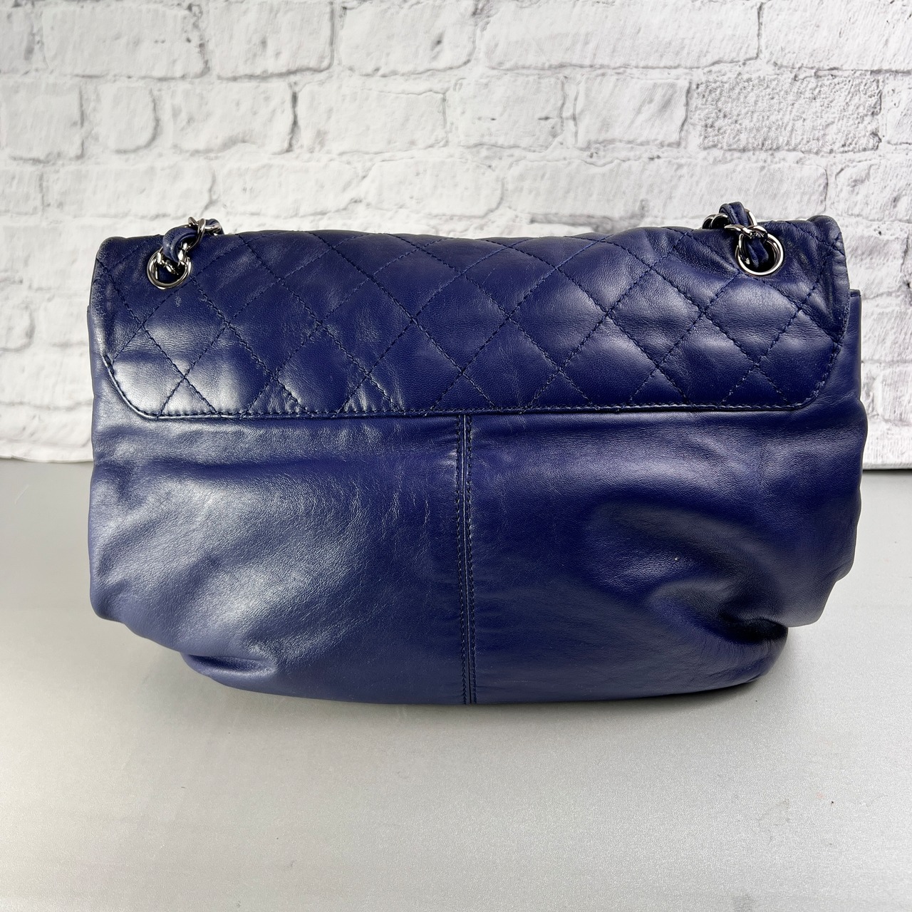 CHANEL シャネル マトラッセ ココマーク  レザー ハンドバッグ ブルー A-12660