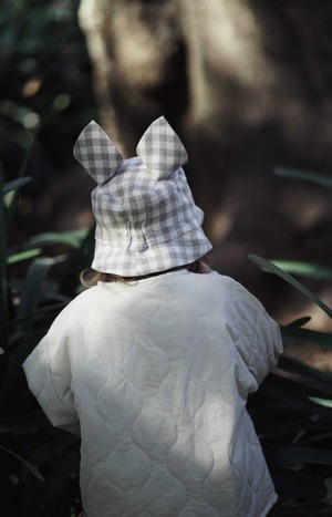 White gingham　squirrel HAT(ASH generation)straight×neutral