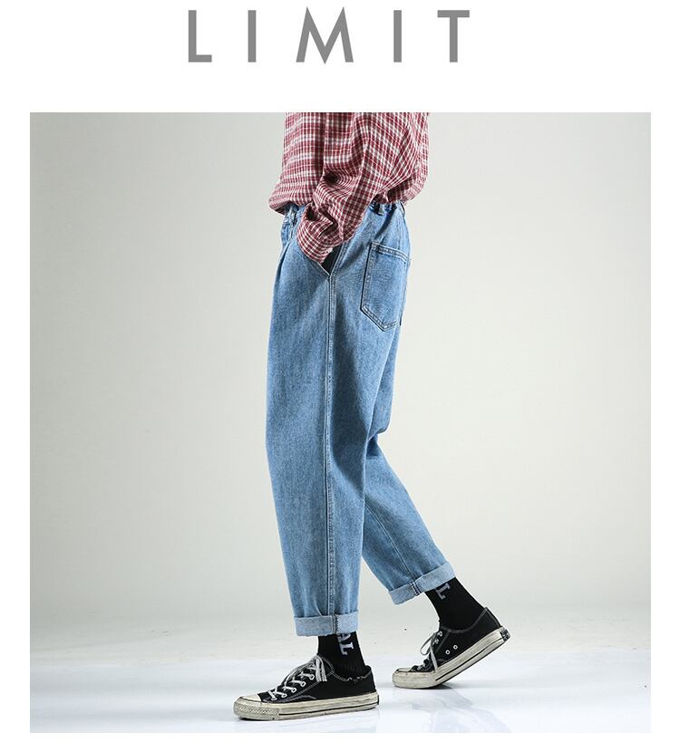 全1色 デニム パンツ ストレート カジュアル シンプル 無地