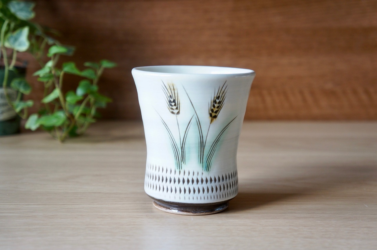 小石原焼　蔵人窯　焼酎カップ　麦 ［23-519］